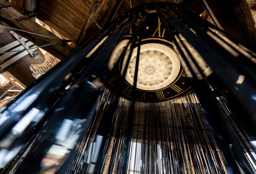 Installation “Vėjalaikis“ by Žilvinas Kempinas at the Vilnius Cathedral Bell Tower 